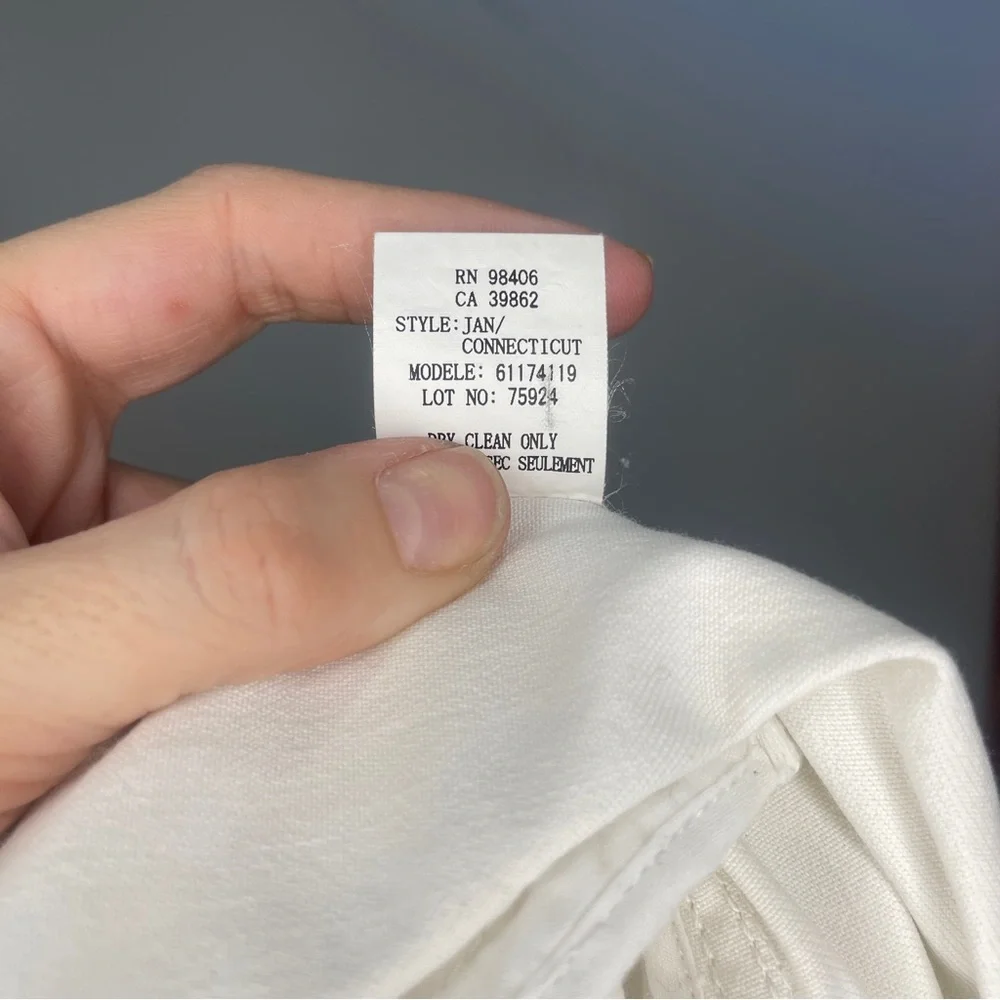 Theory Double Breasted Belted White Jacket - size small - Picture 10 of 12